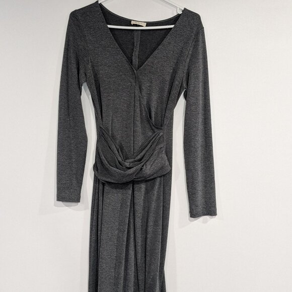a.x.l. V-Neck Long Sleeve Jersey Dress Grey Size Small - Picture 1 of 3